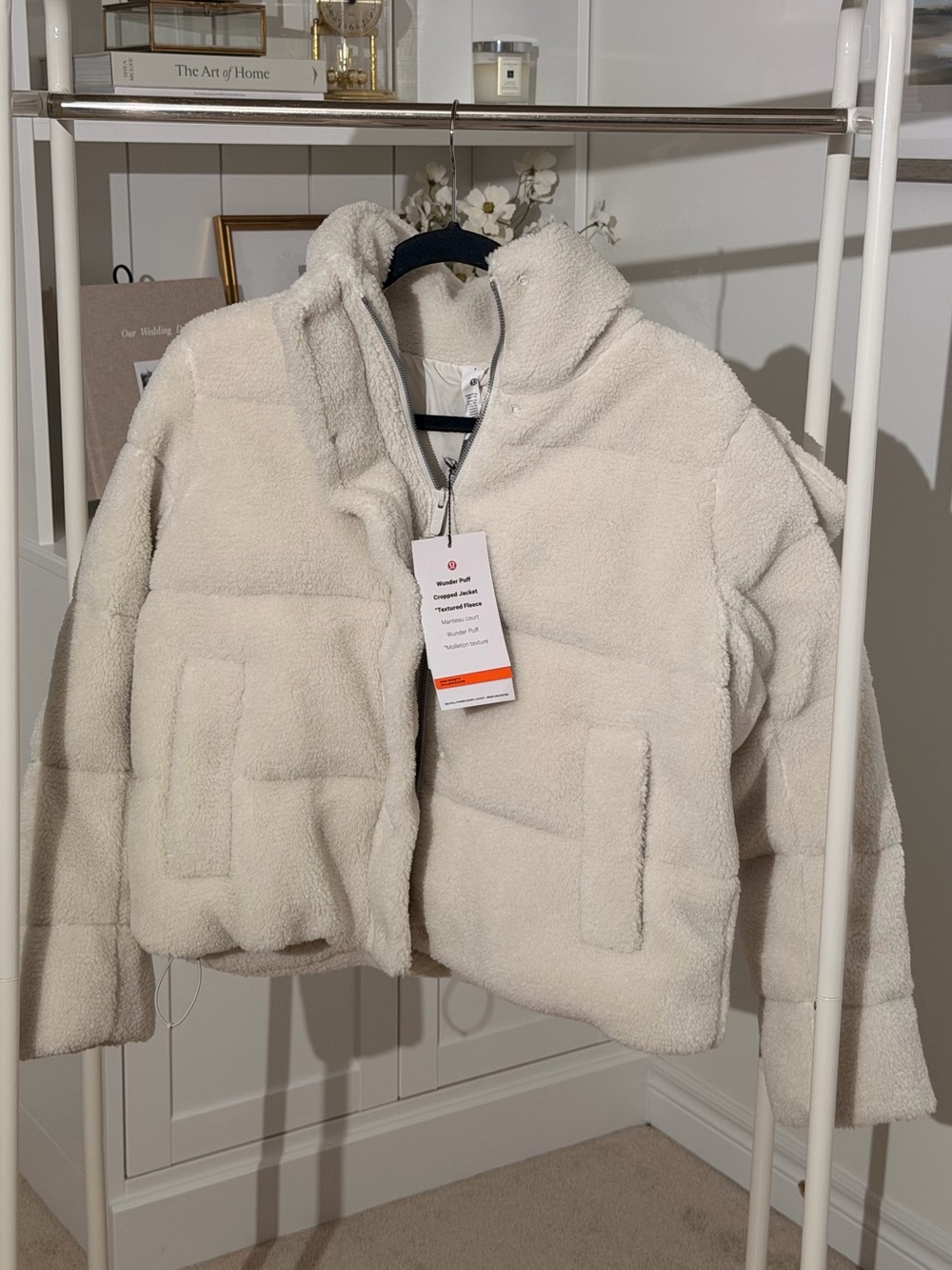 lululemon athletica Cream Textured Fleece Cropped Jacket